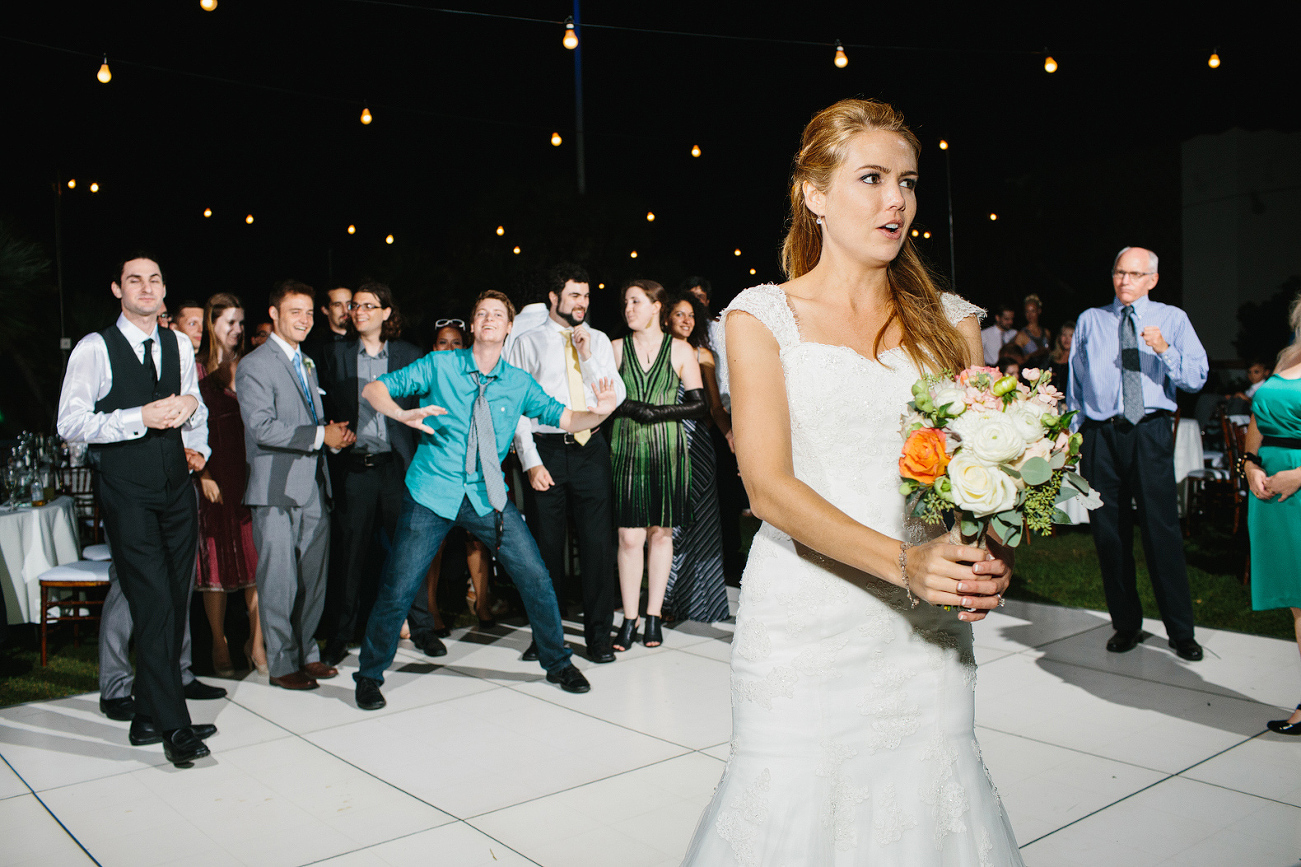 The bouquet toss. 