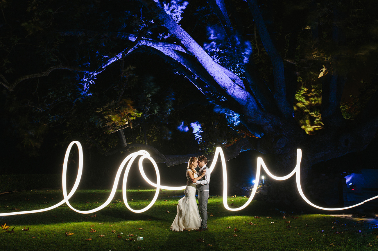The couple with light painting. 