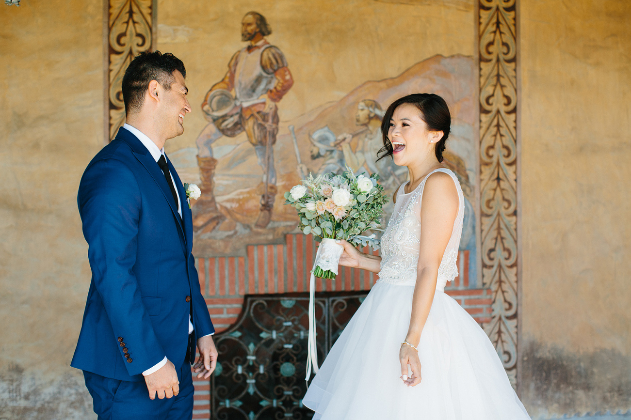 An excited moment between the couple. 