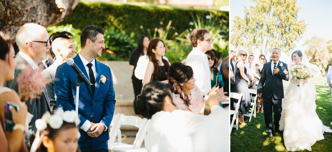 Hajime watching Maily walk down the aisle. 