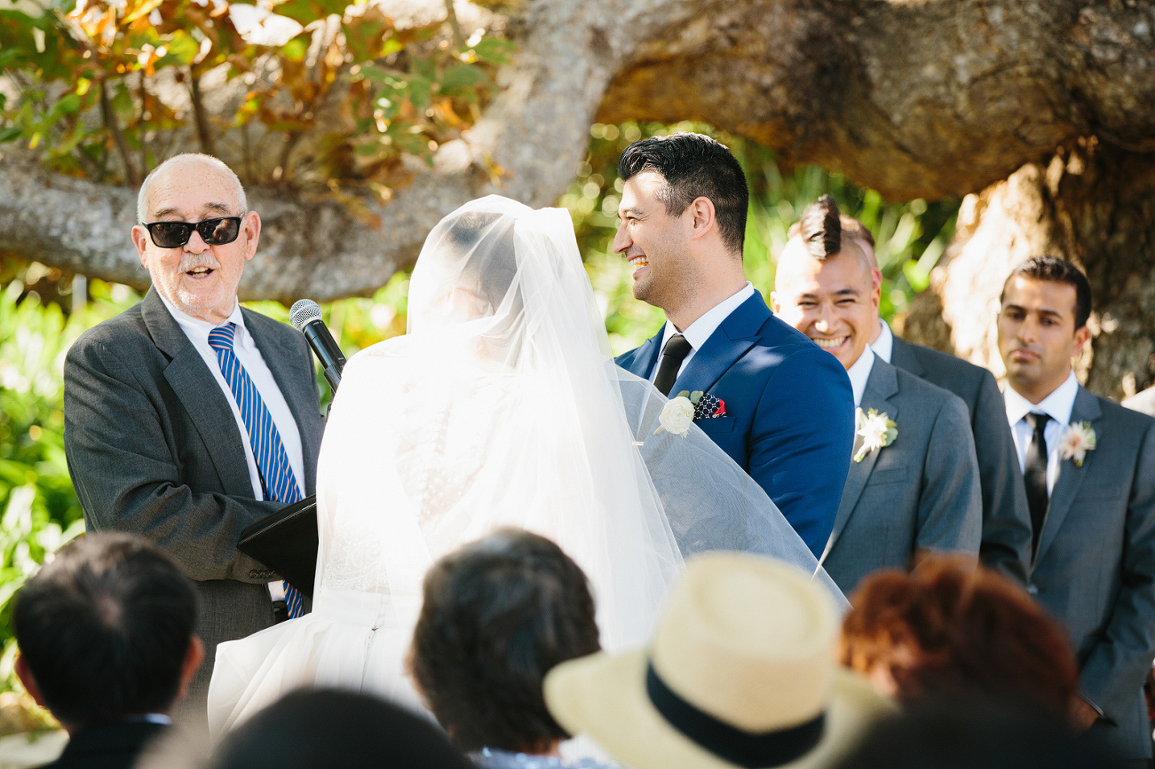 The officiant sharing his message. 