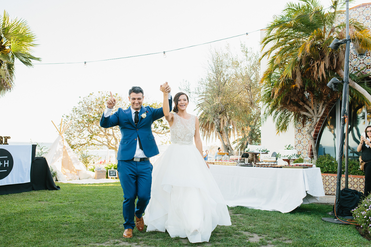 The couple entering the reception. 