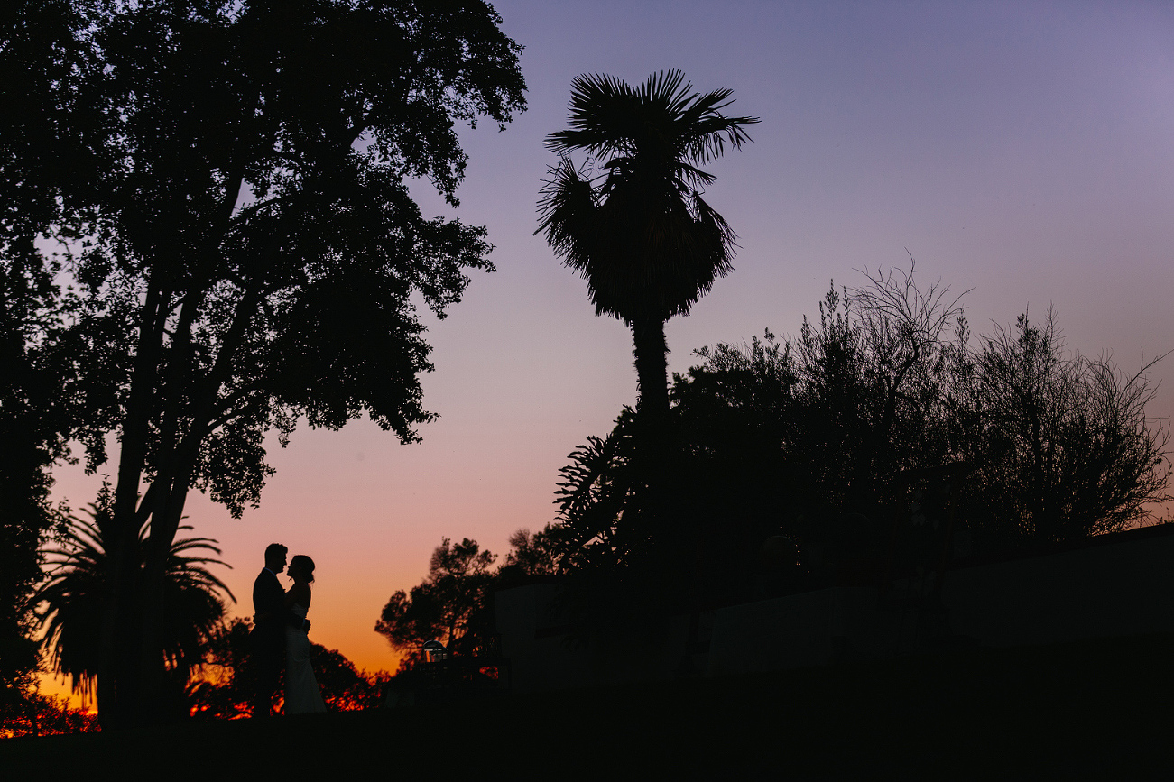 A sunset silhouette photo. 