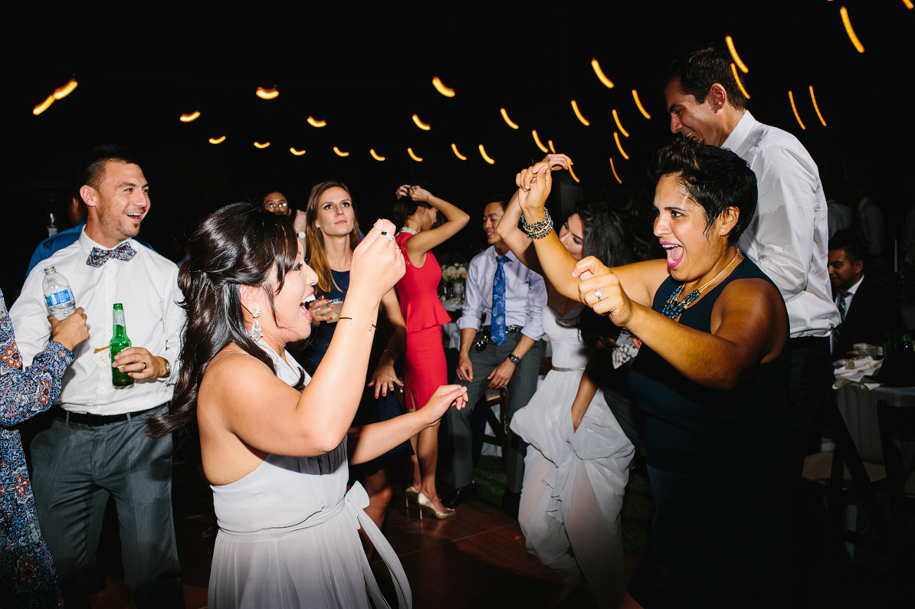 Guests having fun dancing. 