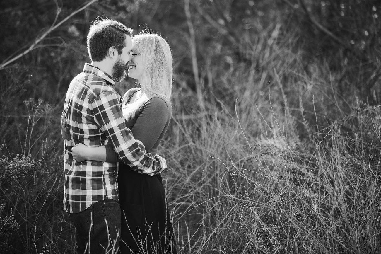 A sweet black and white photo of Lindsay and Josh. 