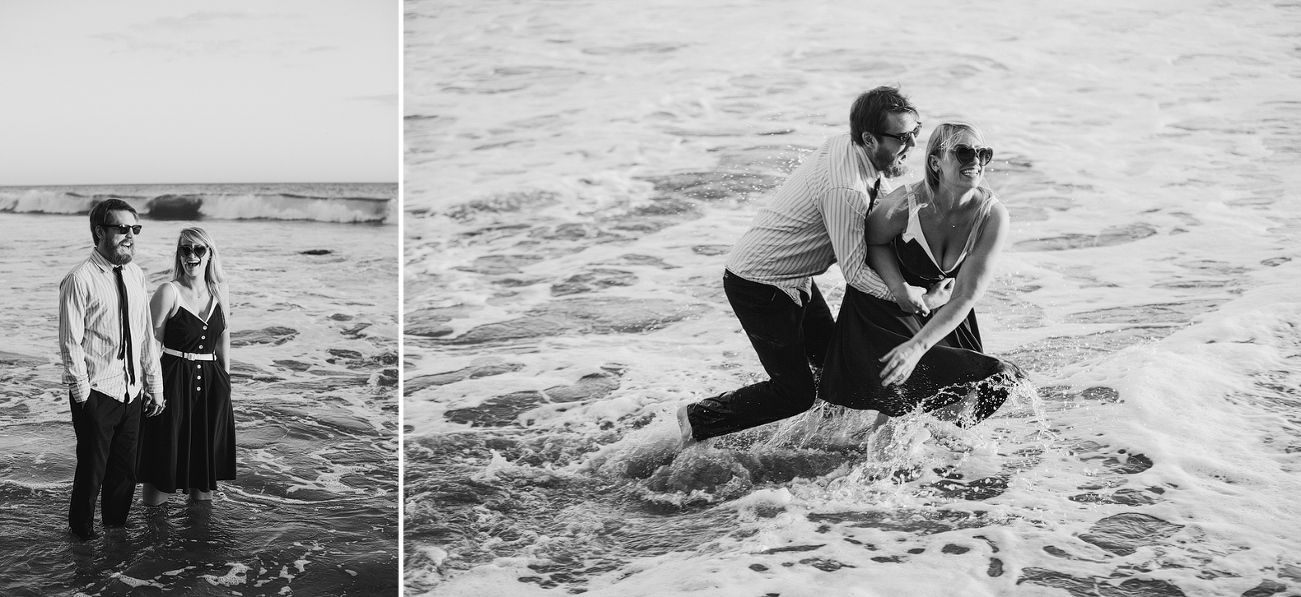 Lindsay and Josh playing the in water. 