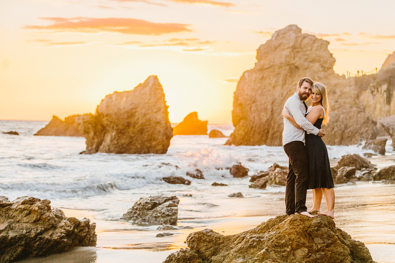 Lindsay and Josh standing on a rock. 