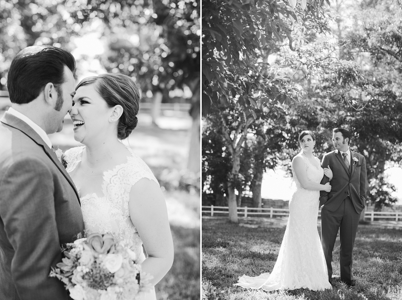 Black and white photos of Whitney and JD.