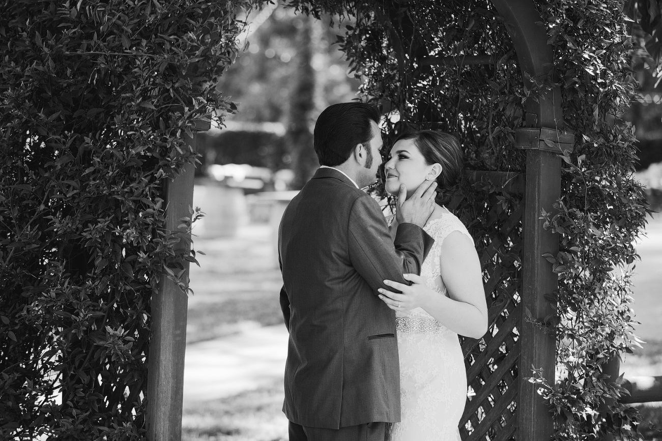 The couple under the arch. 