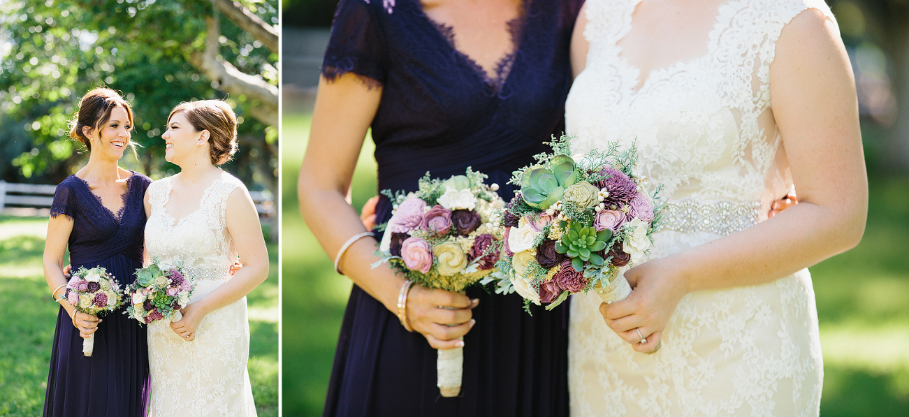 The bride with her maid of honor. 