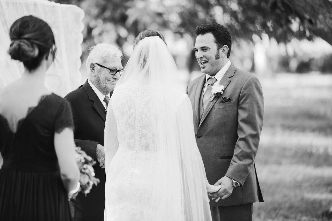 The groom during the ceremony. 