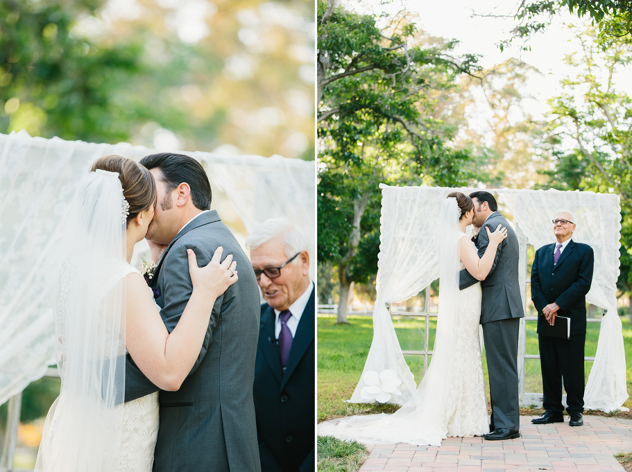 The first kiss as husband and wife. 