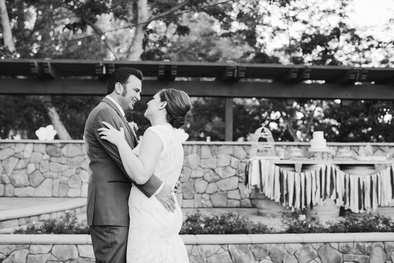 The couple dancing at the reception. 