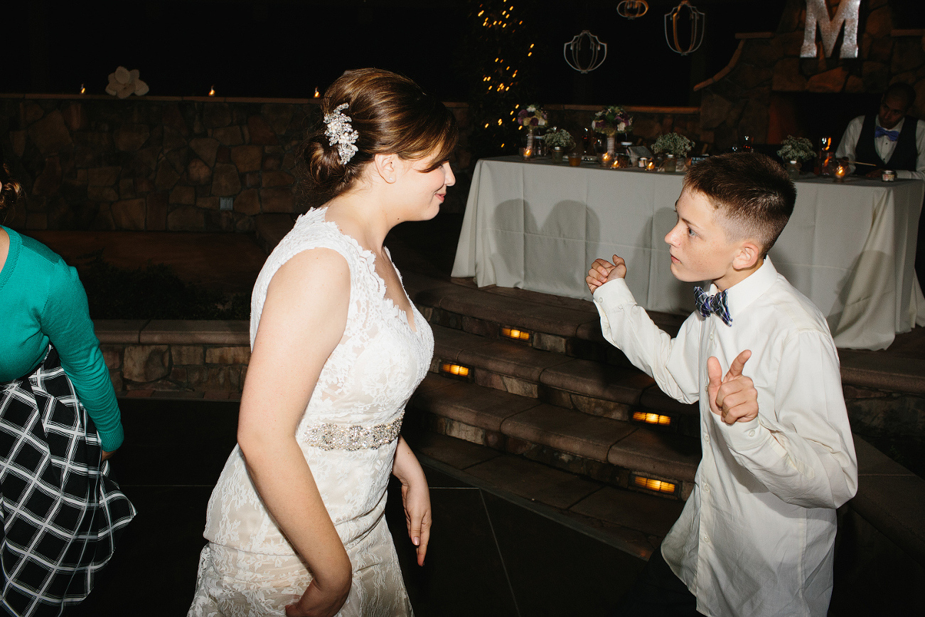 The bride dancing. 