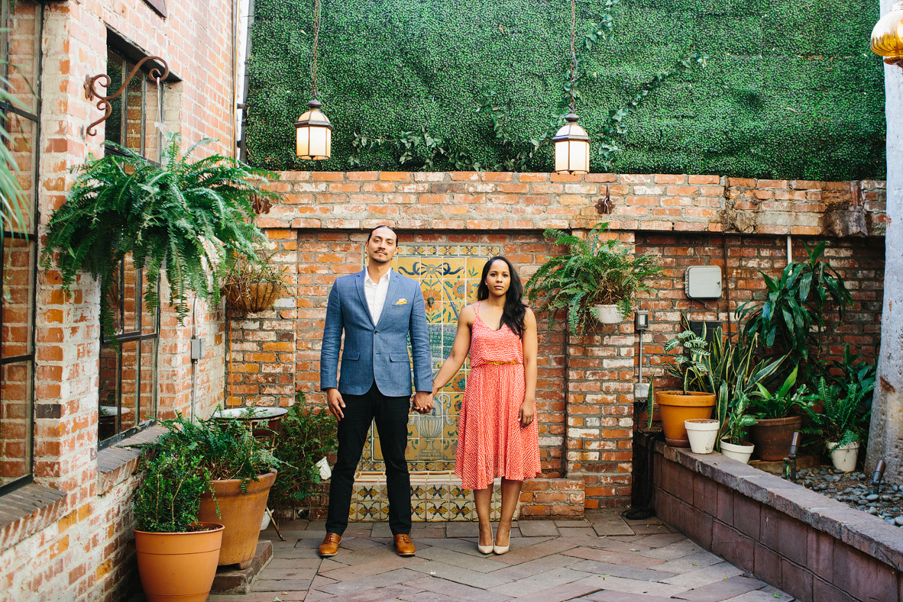 The couple outside. 