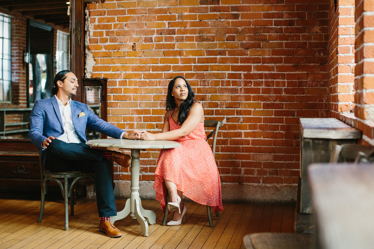 Alanna and David at a table. 