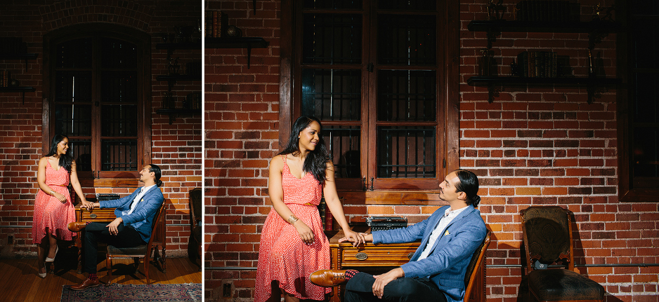 Alanna and David by a desk. 