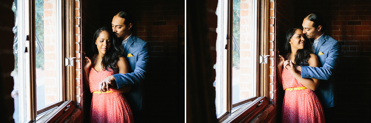 The couple by a window. 