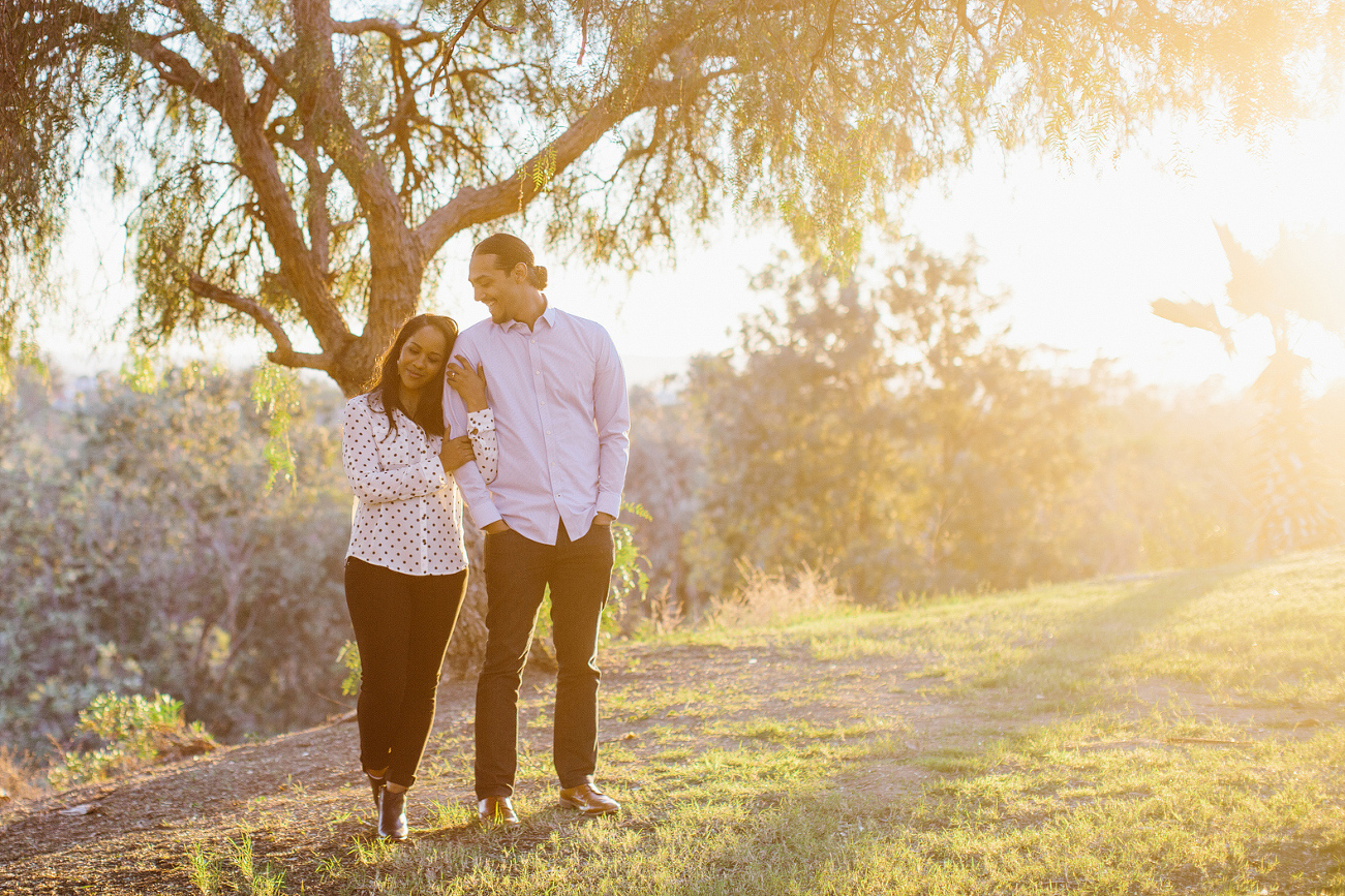 A bright photo of the couple. 