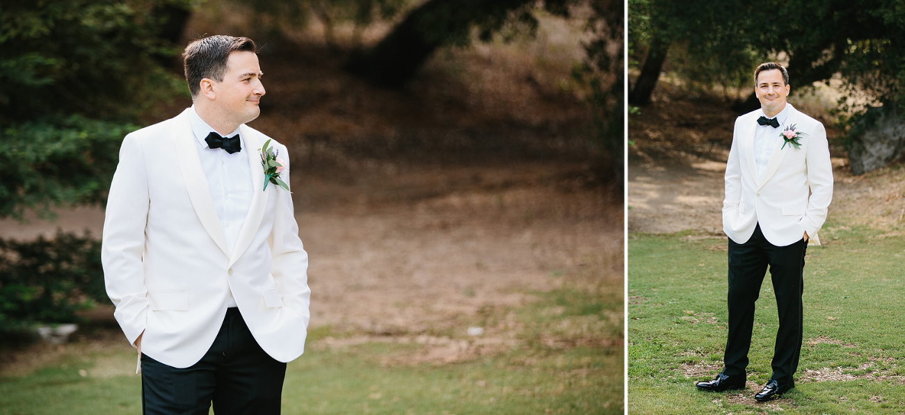 Individual portraits of the groom. 