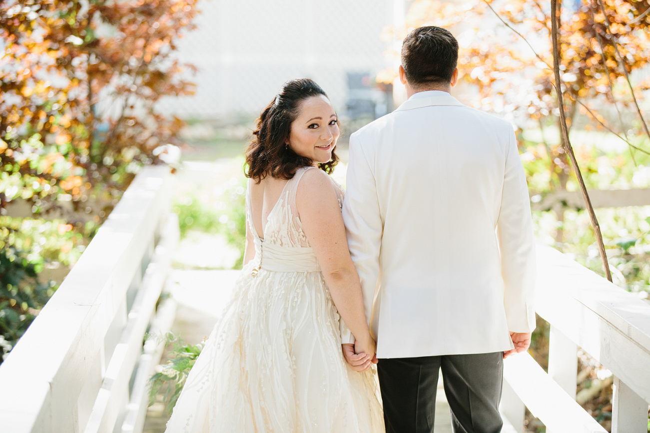 Andrea and Craig on a bridge. 