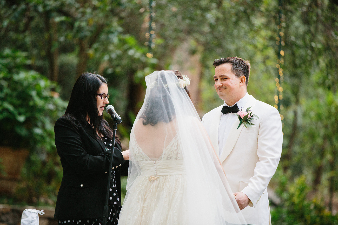 The couple during the wedding ceremony. 