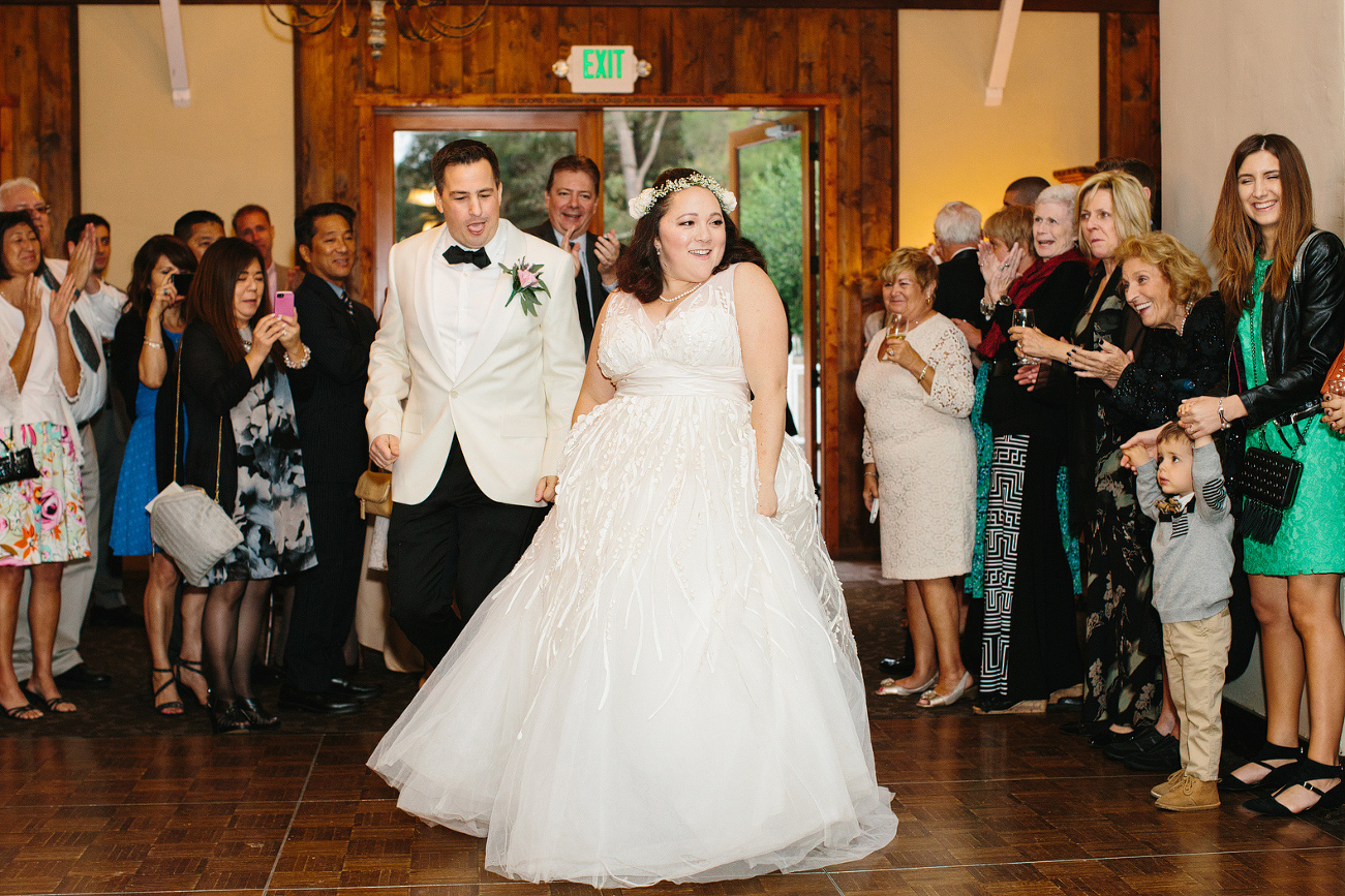 The couple entering the reception. 