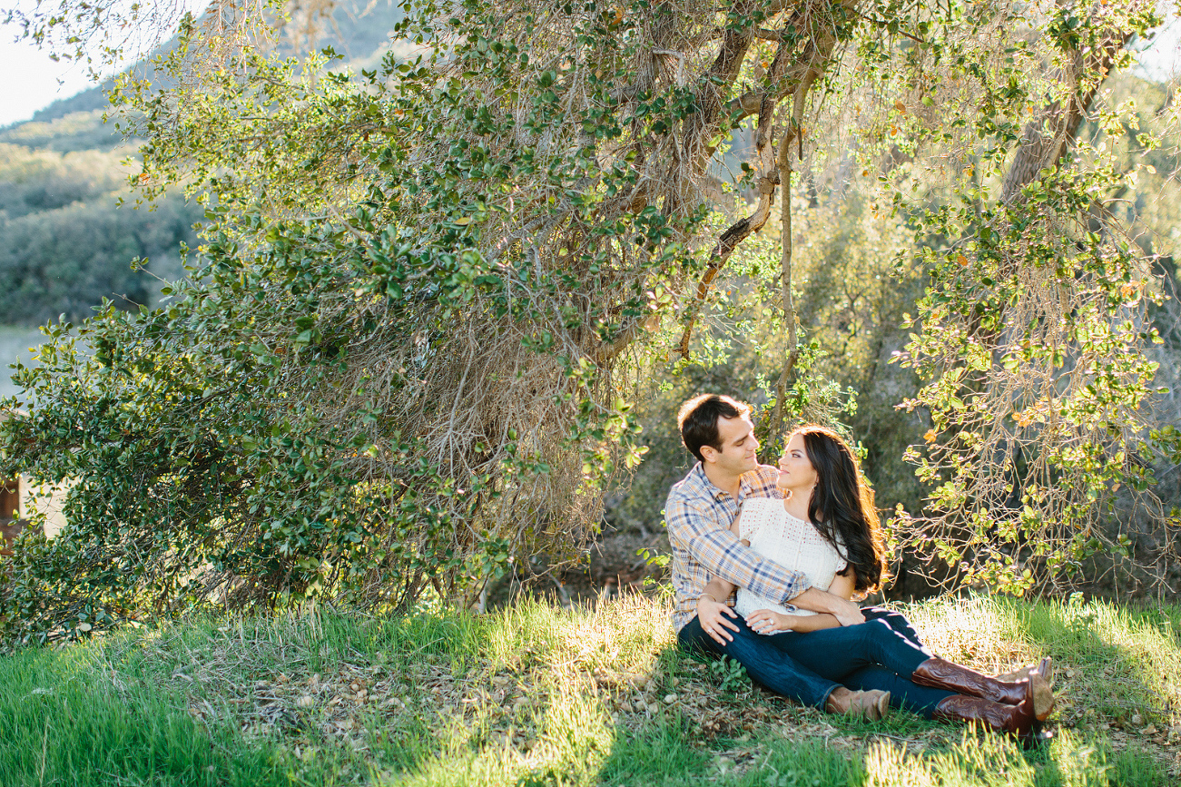 The couple sitting on the ground. 