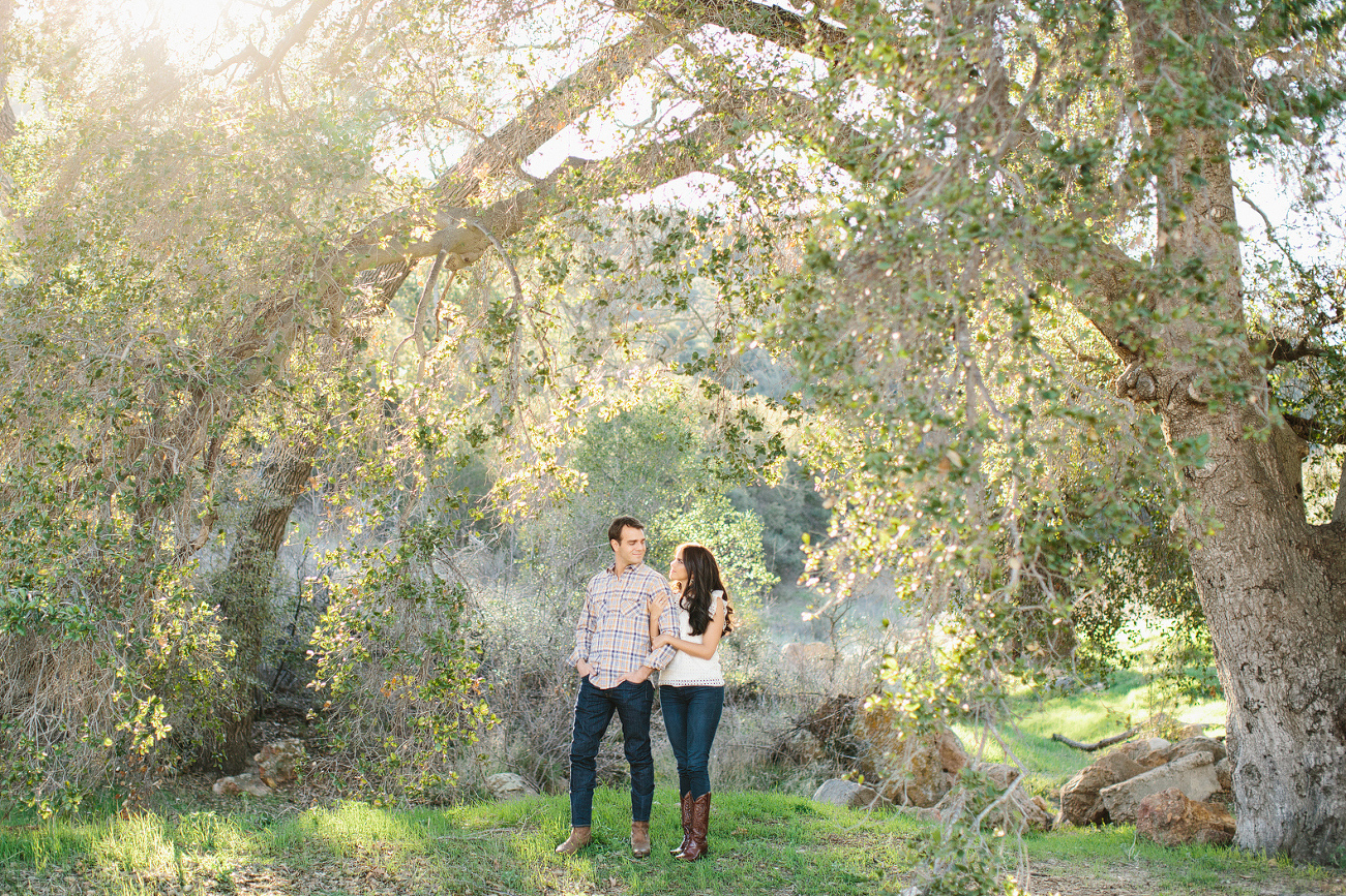 Miren and Peter under a large tree. 