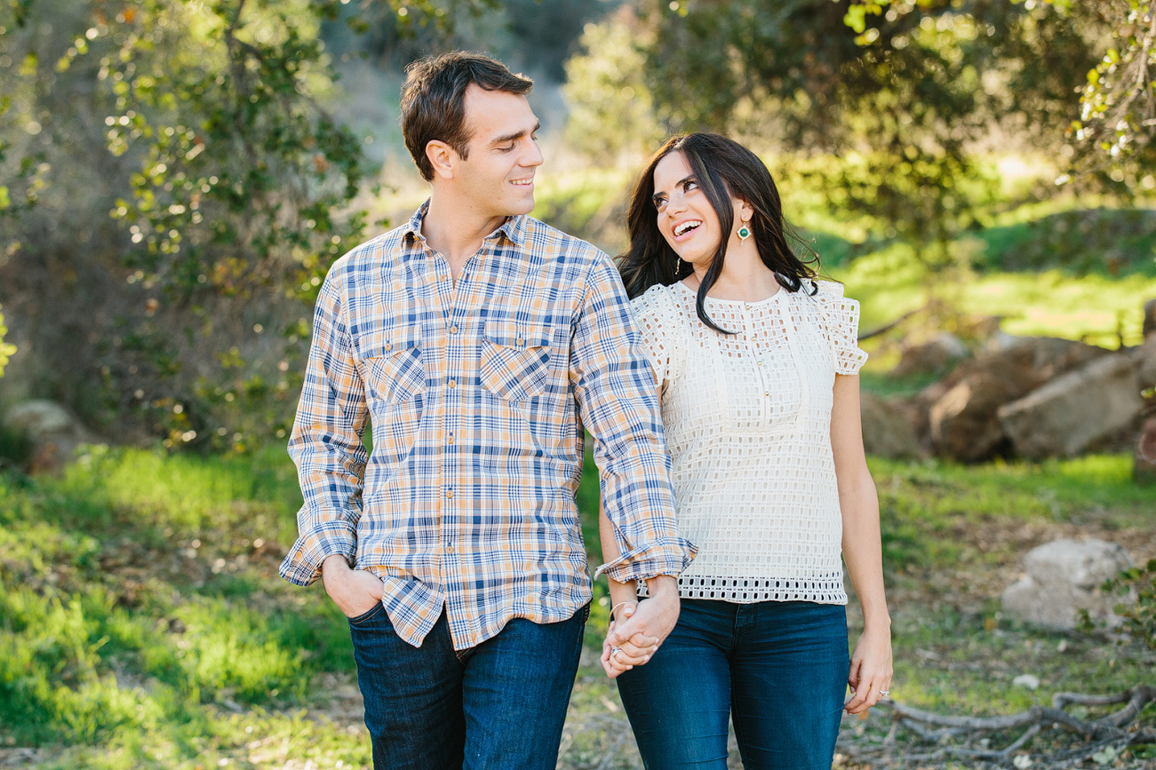 The couple walking. 