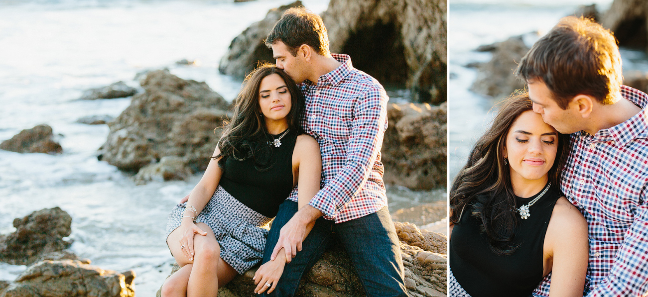 Miren and Peter on a rock. 