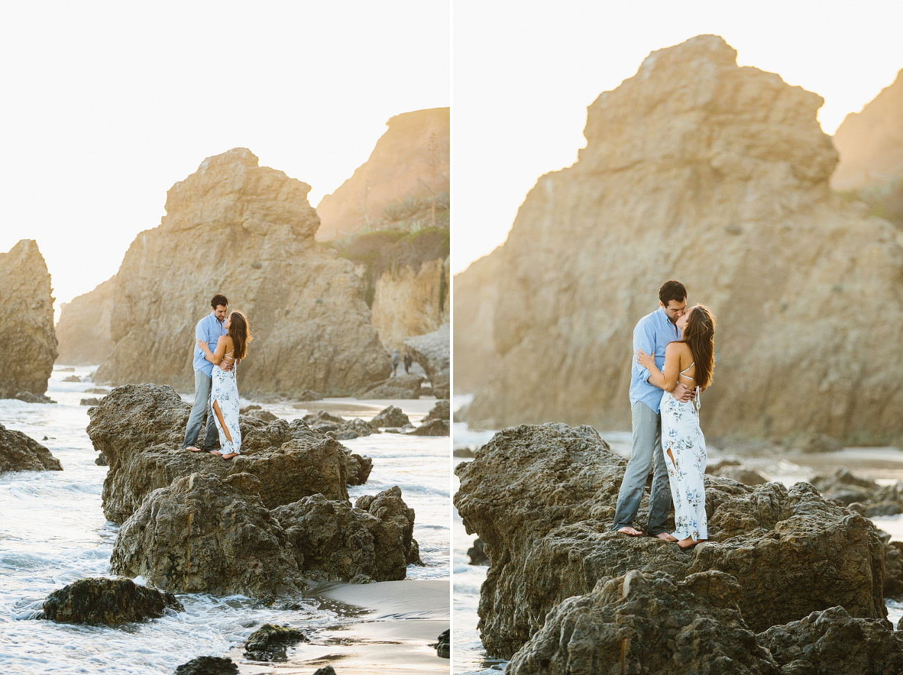 romantic california beach engagement