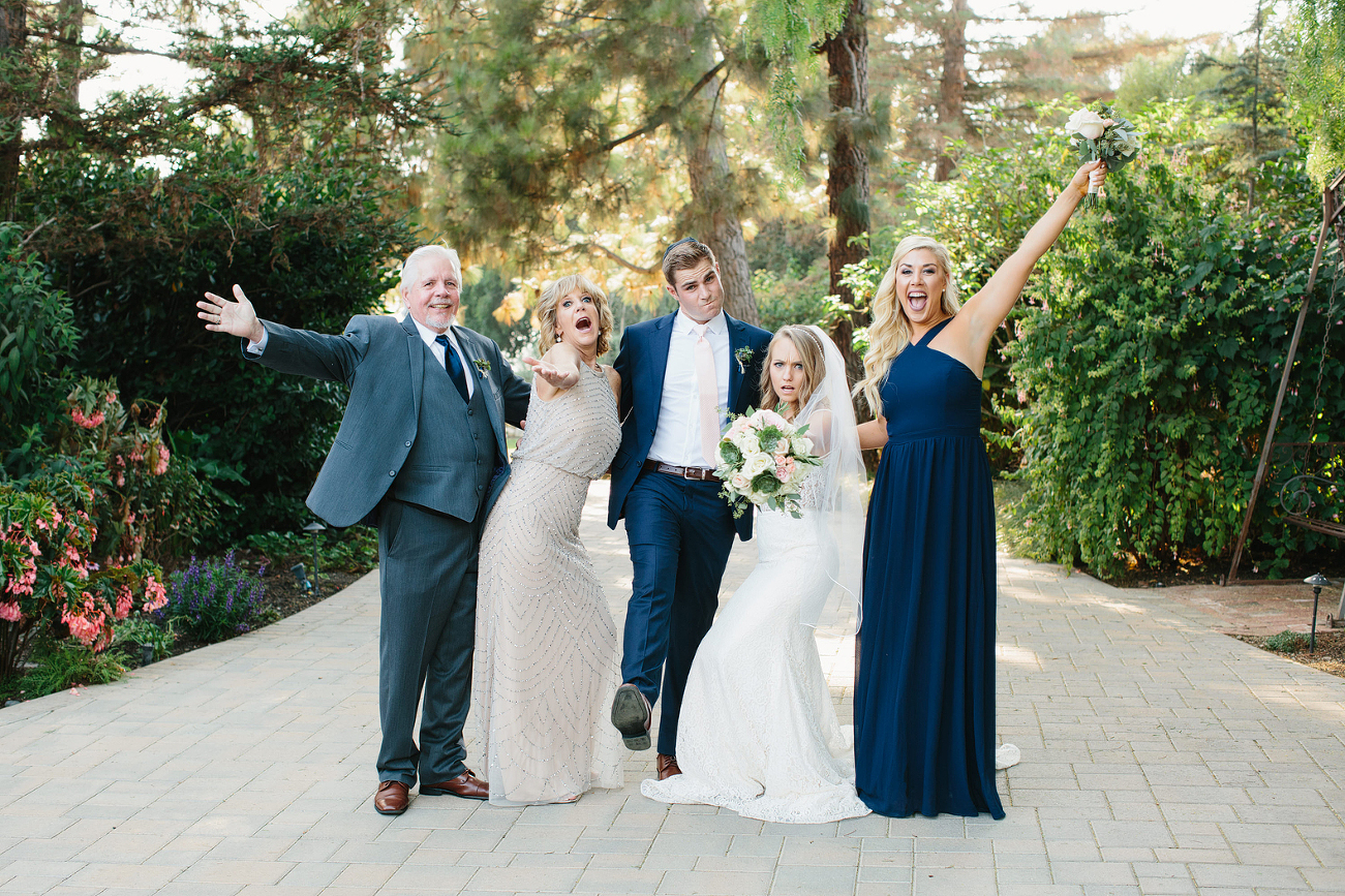 Fun family photo at wedding