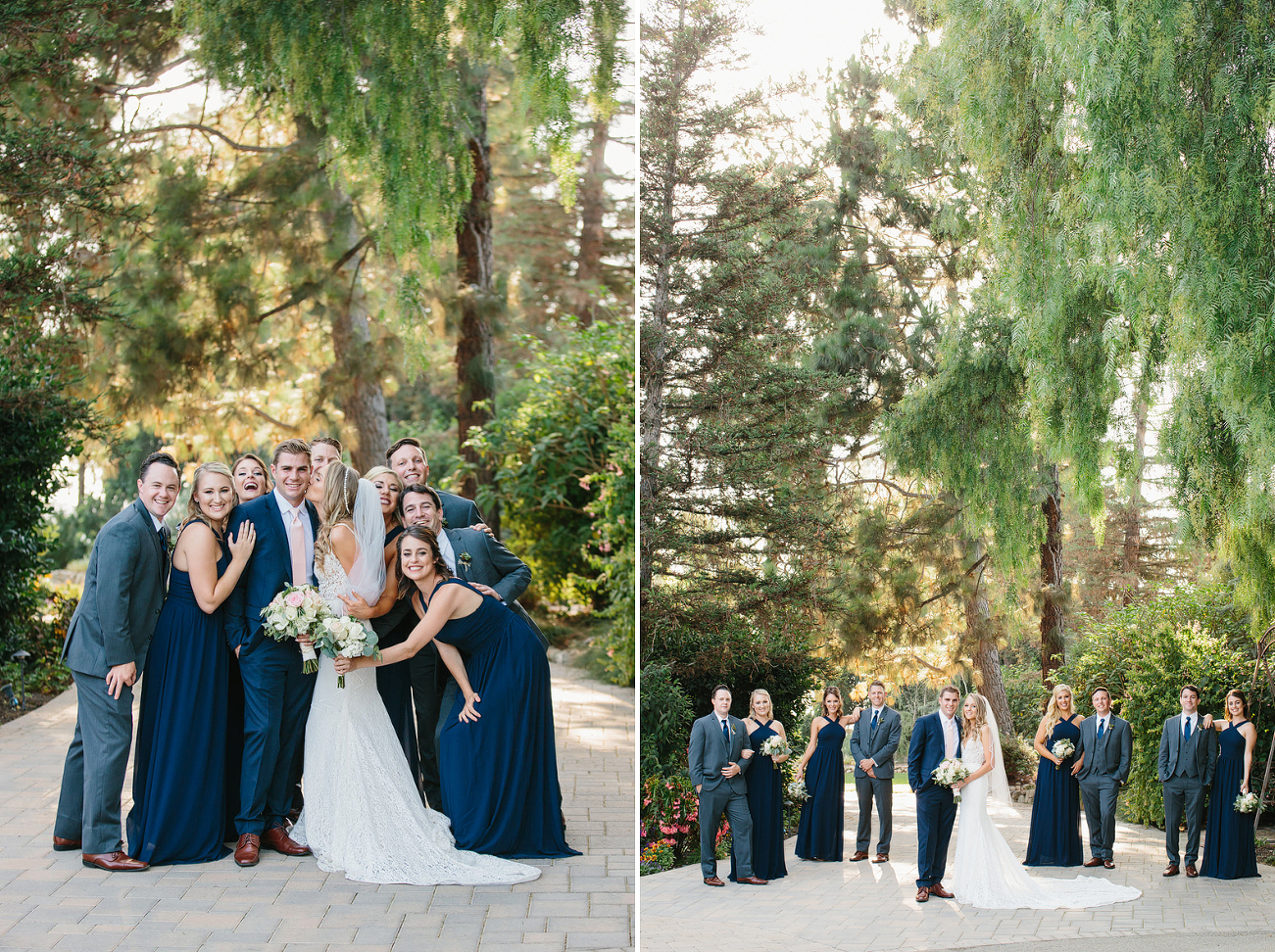 happy and fun wedding party photo