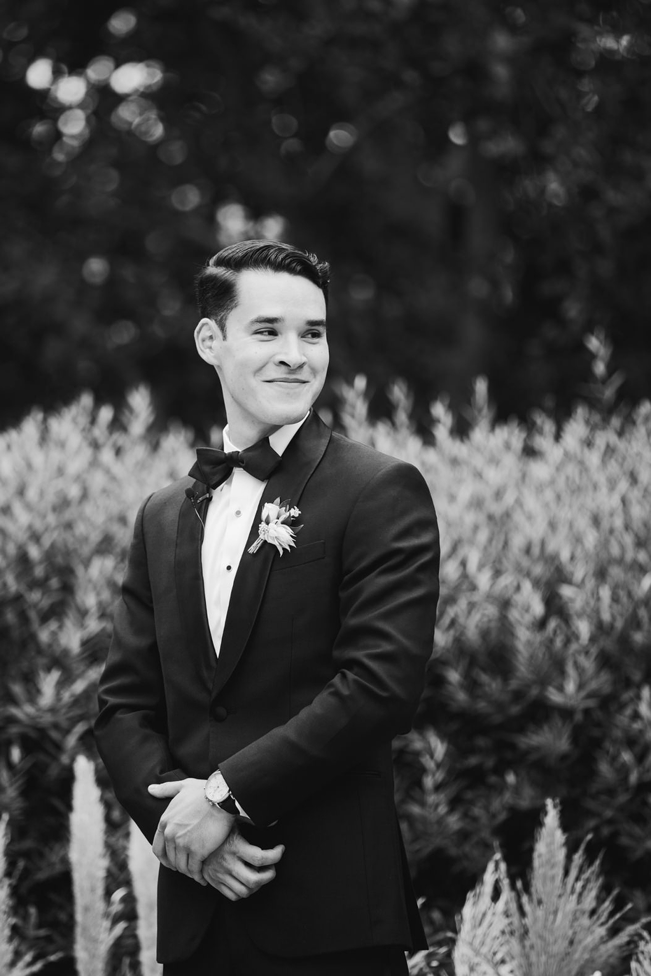 groom getting ready to get married at ceremony