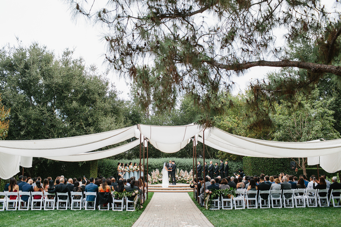 wide photo of the whole ceremony set up at Maravilla Gardens in Camarillo