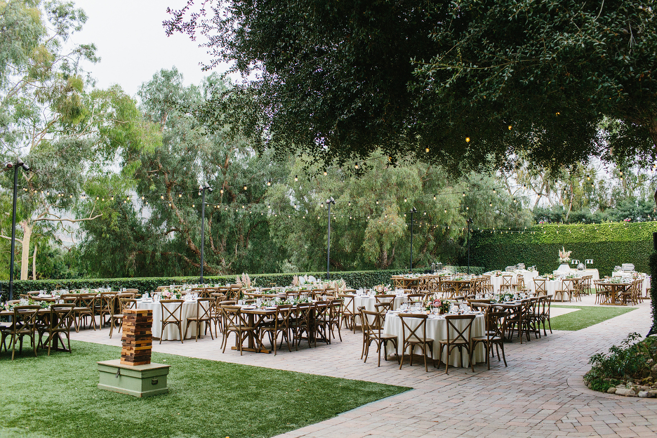 wide photo of reception details at Maravilla Gardens