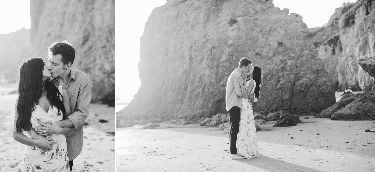 black and white photos of couple on the beach